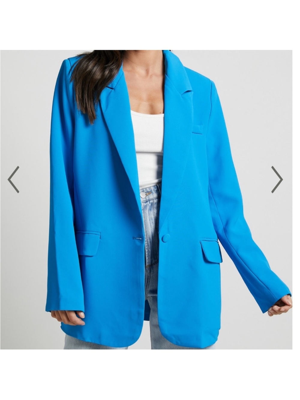 Showpo Electric Blue Oversized Blazers